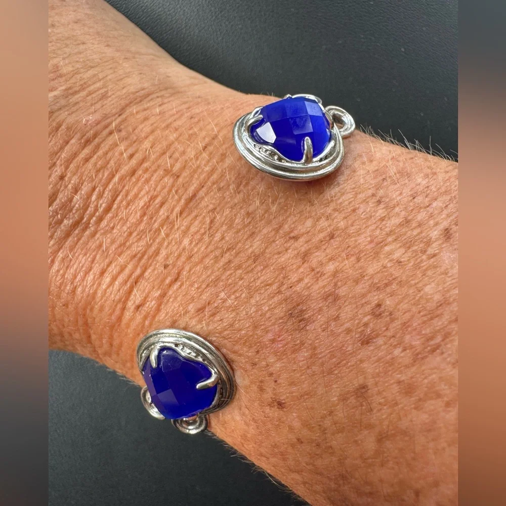 Kendra Scott Andy Silver & Blue Cuff Bracelet